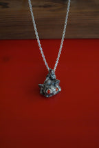 Fire Siren Necklace - Sterling Silver & Coral