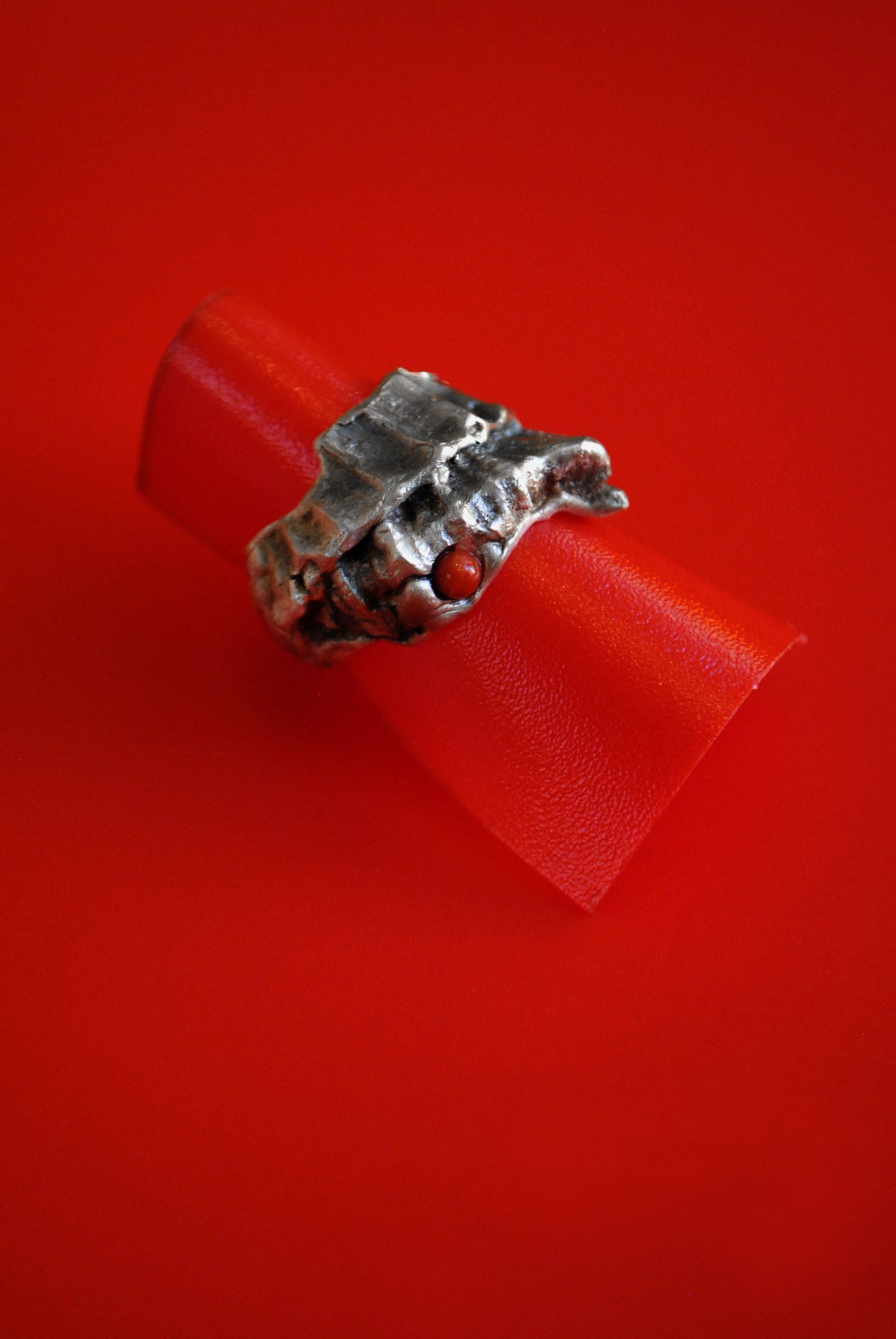 Fire Siren Ring - Sterling Silver & Coral