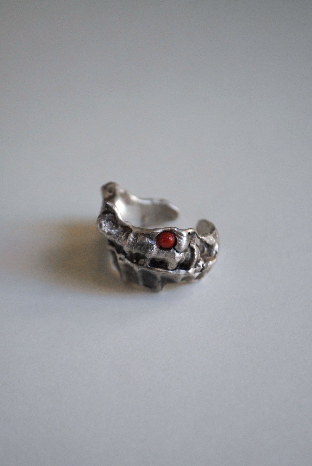 Fire Siren Ring - Sterling Silver & Coral