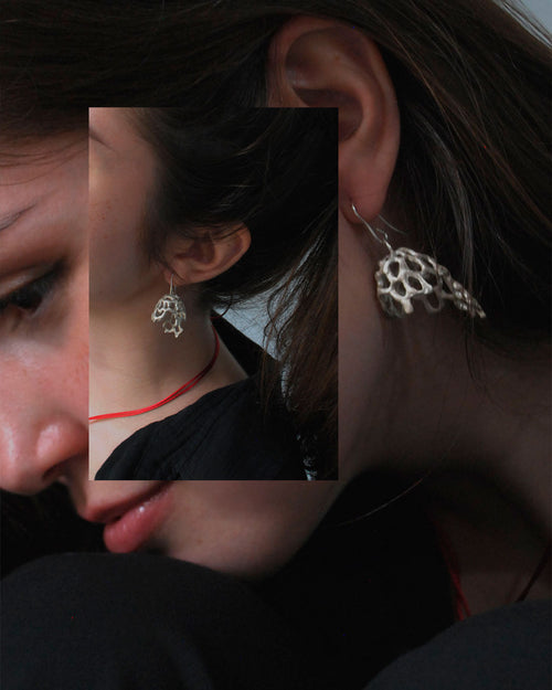 Asymmetric Aura Earrings — Sterling Silver