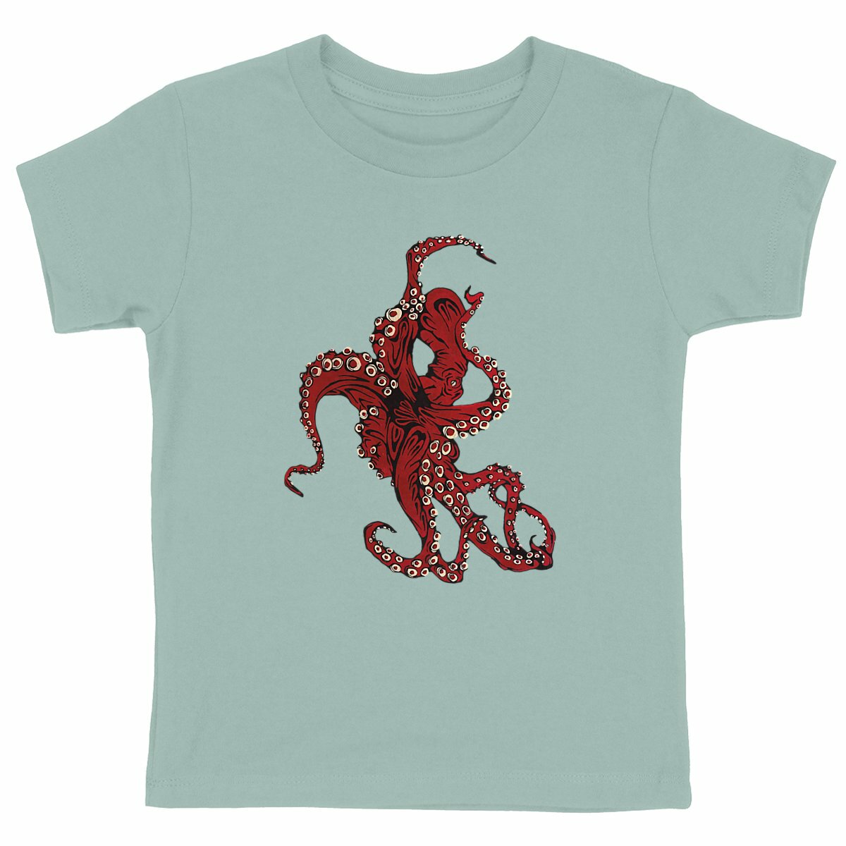 The Messy Octopus Kids T-shirt - front_green